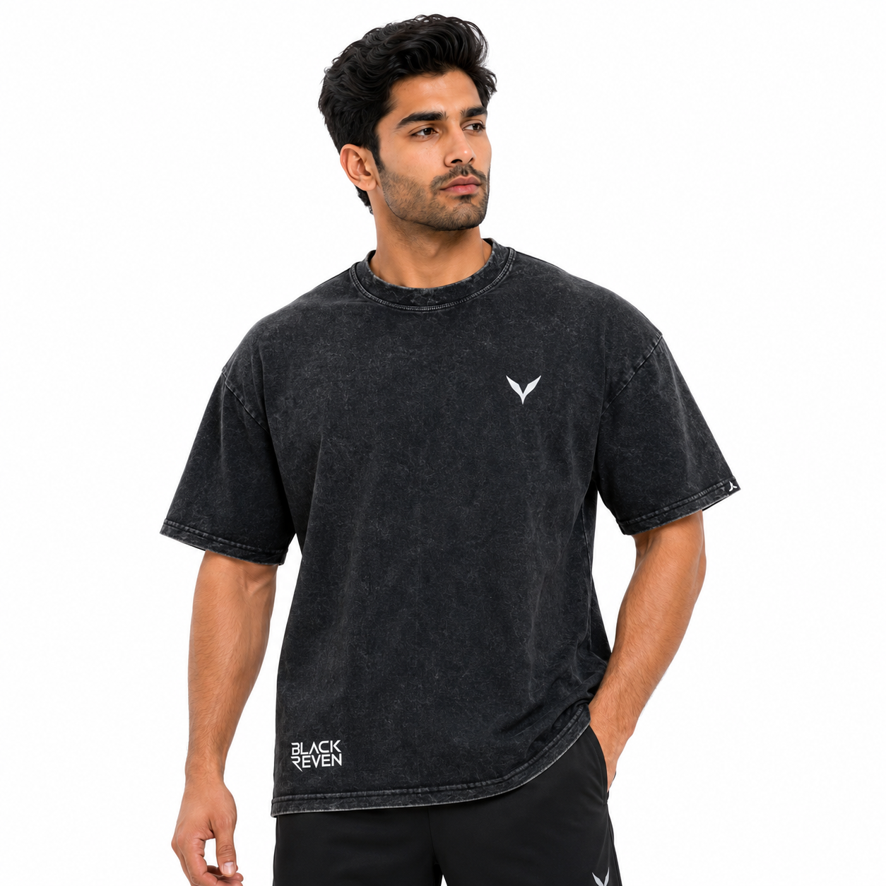 Blackout Stone Wash Men Oversized T-Shirt